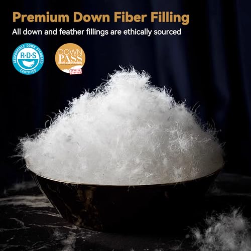 41f25wuoe0l 4.jpg Premium White Goose Feathers Down Fiber Comforter for Oversized King Premium All Season Duvet Insert | 750 Fill 1200