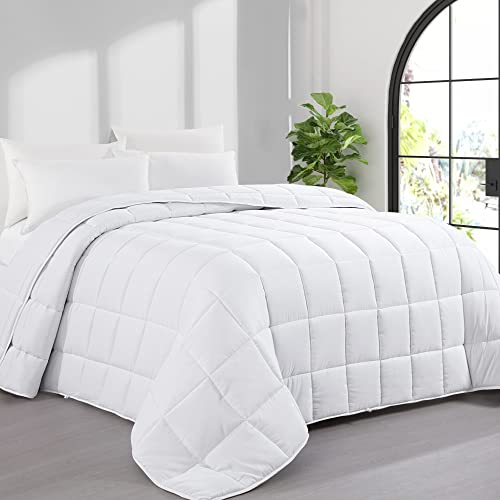 41f5mjwuh5l 3.jpg HOMBYS White 136x120 Alaskan King Size Comforter for All Season, Extra Large Down Alternative Bed Comforter with Corn