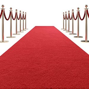 HOMBYS 450 GSM Extra Thick Red Carpet Runner for Parties & Events HOMBYS Non-Slip Red Carpet Runner for Wedding Decorati