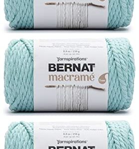 Bernat Macrame Yarn - 3 Pack 250g Duck Egg - Cotton #6 Super Bulky Knitting/Crochet
