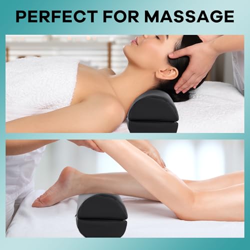 41fxxtblwal.jpg HOMBYS Massage Bolster Pillow, Adjustable to 2 Half Moon Pillows, Lumber & Neck Support, PU Leather Fabric Waterproof-9i