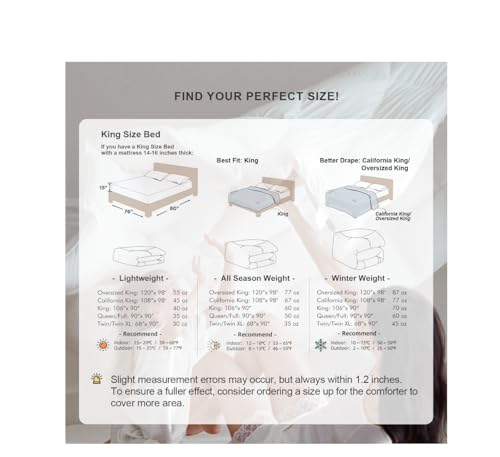 41gg4ltxncl 1.jpg Royoliving Premium Feathers Down Duvet Insert Comforter King Size for All Season Medium Warmth White 100% Cotton Cover w