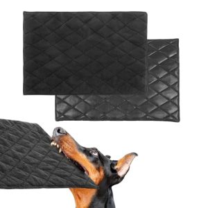 HOMBYS Pee Proof Indestructible Dog Bed for Crate and Chew Proof Durable Dog Pad for Aggressive Chewers,Fleece Black,18"