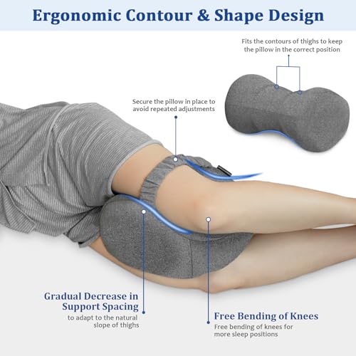 41hcy57fzjl.jpg KingPavonini Cooling Knee Pillow for Side Sleepers with Memory Foam and Strap KingPavonini Ergonomic Hip Pillow for Side