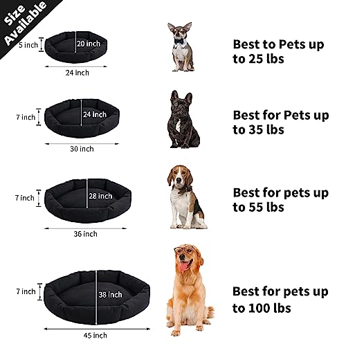 41hqgfrhwpl 1.jpg HOMBYS Indestructible Chew Proof Dog Bed for Large Dogs,Aggressive Chewers,Black (20"x24"x5") HOMBYS Round Durable Pee