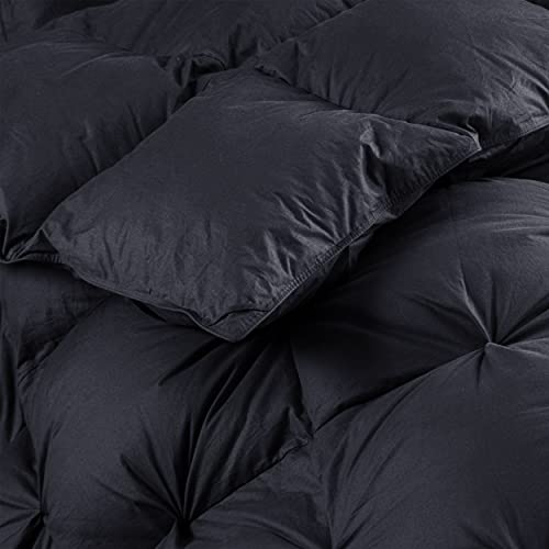 41hb1mxitkl.jpg Luxurious All-Season Goose Down Feather Fiber Comforter King Size Duvet Insert, Premium Baffle Box, 100% Egyptian Cotton