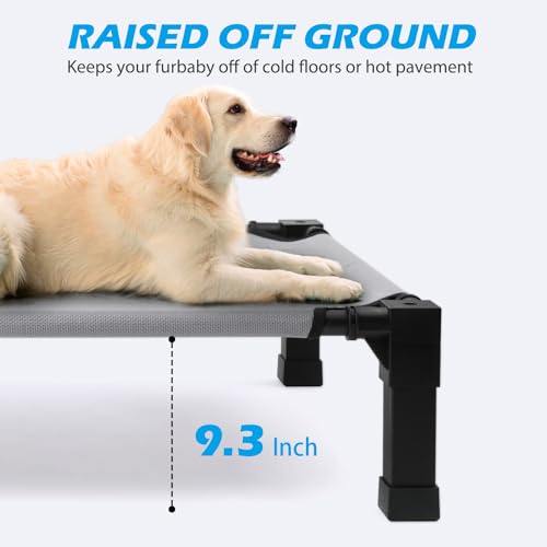 41hjvzxjl8l 1.jpg Heeyoo Cooling Raised Pet Cot for Dogs | Chew Proof Washable Breathable Mesh Dog Bed | Portable No-Slip Feet Dog Be