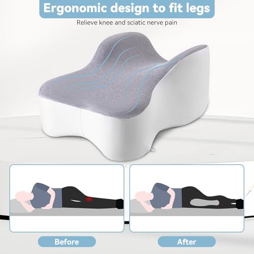 41hmroochrl 2.jpg Cooling Longer Memory Foam Knee & Leg Pillow for Side Sleepers | Soothing Knee & Leg Pillow for Side Sleepers - Hip