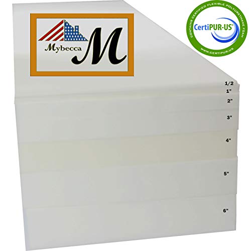 41hnhwbnv9l.jpg Myctica 6" x 24" x 72" High Density Upholstery Foam Cushion (Seat Replacement, Upholstery Sheet, Foam Padding)