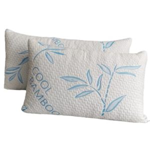 2 Pack King Size Bamboo Derived Rayon Cooling Memory Foam Pillow