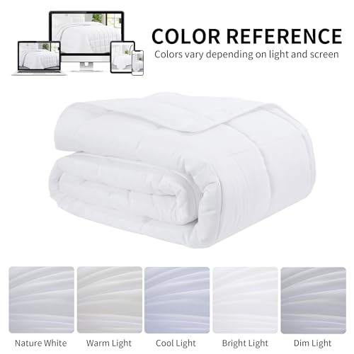 41i2ez7k8fl 3.jpg HOMBYS White 136x120 Alaskan King Size Comforter for All Season, Extra Large Down Alternative Bed Comforter with Corn