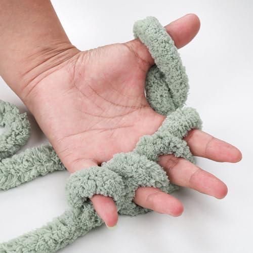 41i9rsi7dpl.jpg Sage Green Chunky Chenille Yarn for Hand Knitting, 8pcs, Extra Bulky Blanket Yarn
