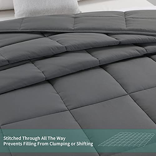 41iet74mxs.jpg HOMBYS Oversized King Comforter for All Season Grey | Lightweight Quilted Down Alternative Duvet Insert 120x120 Grey