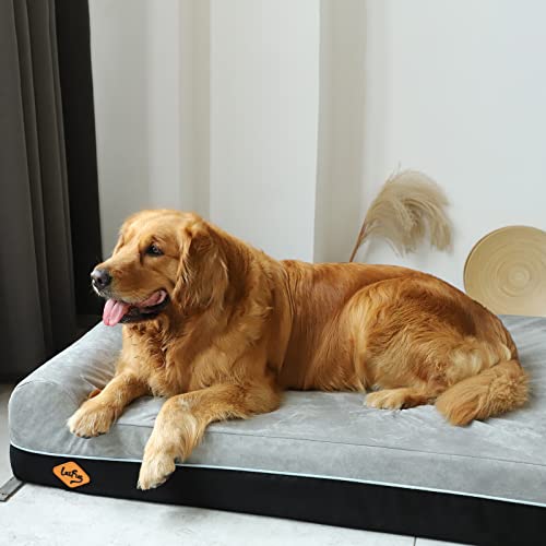 41iaf2zdznl 1.jpg Laifug Orthopedic Memory Foam Dog Bed Pillow for Extra Large Dogs Durable Water Proof Liner & Removable Washable Cover &