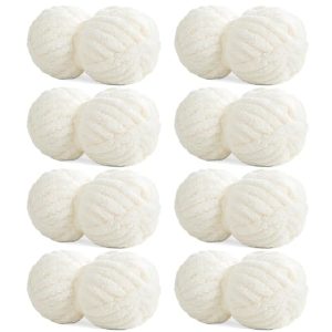 HOMBYS Fluffy Soft Jumbo Yarn for Hand Knitting and Crocheting | HOMBYS Super Bulky Big Yarn for Chunky Blanket and