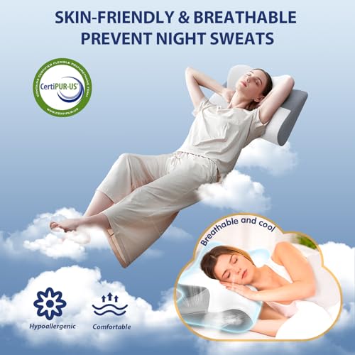 41jksi9ptgl.jpg Ergonomic Cervical Pillow for Neck and Shoulder Support, Adjustable Side Sleeper Pillow for Adults, Pain Relief Contour