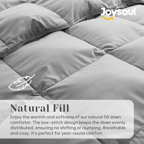 41jthwsx9cl.jpg Joysoul King Size Down Comforter - All Season Ultra Soft Goose Down & Feather Fiber Fill, Luxury Hotel Dark Gray Duvet I