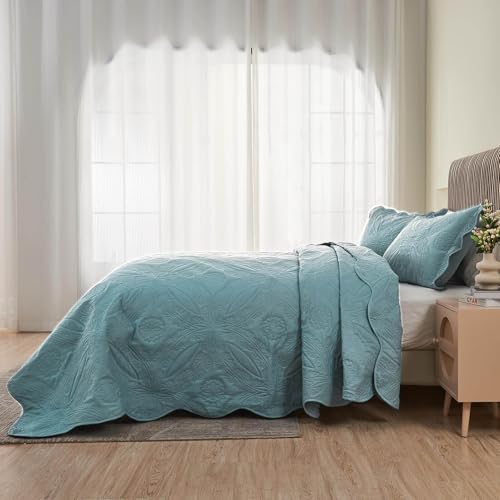 41jf485wgl 1.jpg Kingnex Extra Wide Oversized King Bedspreads for Tall King or Cal King Bed Blue Kingnex Ultrasonic Quilted Coverlet Set
