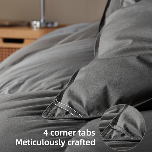 41jvg1akwnl 2.jpg Goose Feather Down Comforter Queen Size for All-Season Luxurious Sleep | 100% Organic Cotton Duvet Insert Queen Set