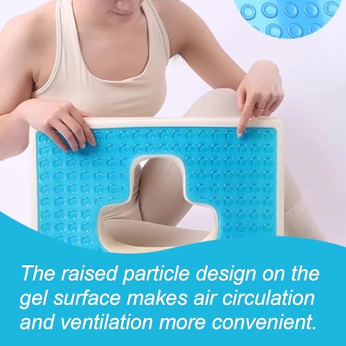41k8nfkojel.jpg Gel Wheelchair Seat Cushion for Back and Coccyx Pain Relief (Blue) | Ergonomic Chair Cushion with Anti-Slip Cover for S