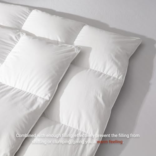 41kpcffqscl 4.jpg Premium White Goose Feathers Down Fiber Comforter for Oversized King Premium All Season Duvet Insert | 750 Fill 1200