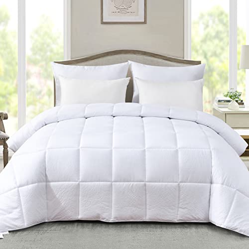 41kpf1wljtl.jpg Homelike Moment Queen Size White Down Alternative Comforter - Soft All Season Lightweight Bedding with Corner Tabs
