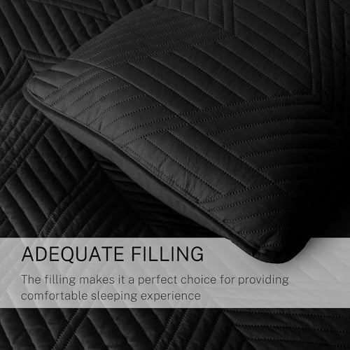 41ksynwpmrl.jpg Exclusivo Mezcla California King Quilt Lightweight Black Bedding Set for Year-Round Comfort (1 Quilt and 2 Pillow Shams)