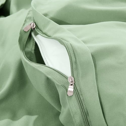 41l39aagyhl 2.jpg Oversized King Duvet Cover Ultra Soft Microfiber Sage Green for All Season (Sage Green, 120 x 120 Inch) Oversized King U
