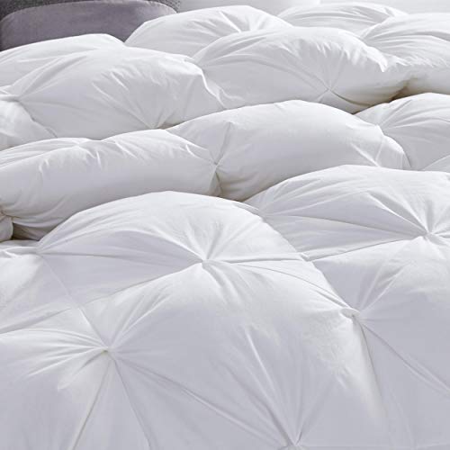 41lxwdv922l.jpg Luxurious All-Season Goose Down Feather Fiber Comforter for Twin Bed, Exquisite Pinch Pleat Design, 100% Egyptian Cotton