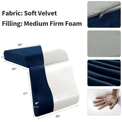 41lyfzdh8sl 1.jpg HOMBYS Thick & Supportive Foam Recliner Cushion with Leg Pillow for Elderly Large Square Seat Cushion Wave Shape Footres