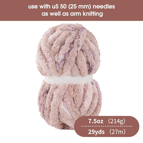 41lfusxlkpl 1.jpg HOMBYS Super Bulky Chenille Yarn for Hand Knitting and Crocheting HOMBYS Big Soft Plush Chunky Yarn for Chunky Blanket M