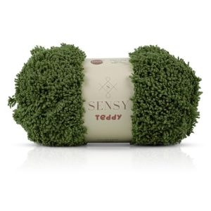 Sensy Teddy Sheepy Sherpa Fleece Yarn - Soft & Cozy for Baby Blankets, 109 Yards, Gauge 5 Bulky (Green)