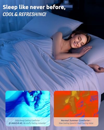 41mljyj0uzl 1.jpg Shilucheng Cooling Comforter Queen Size, 100% Viscose Derived from BambooShell, Breathable Soy Fiber and Bamboo Fill Duv