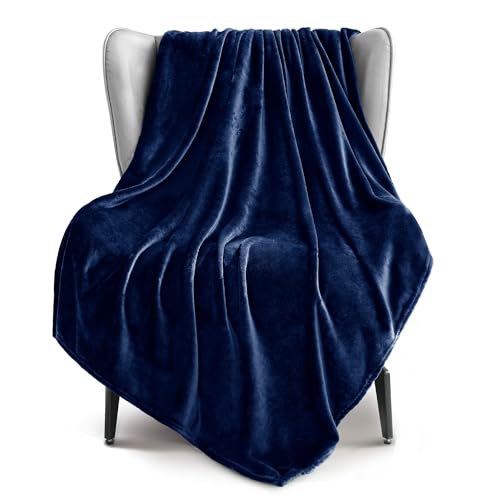 41mozz8wmxl.jpg Exclusivo Mezcla Extra Large Fleece Throw Blanket for Couch and Sofa, Super Soft and Warm 300GSM Blankets, Navy Blue All