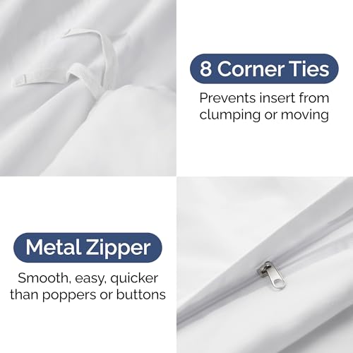 41n8ylp2e0l 1.jpg Extra Soft Twin/Twin XL Size Duvet Cover - Hotel Luxury & Fade Free (White) Extra Soft Twin/Twin XL Size Duvet Cover -