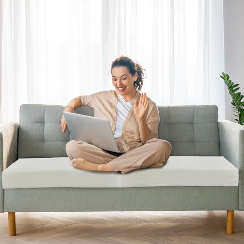41o3bc3j1xl 1.jpg Frienda Extra Thick High Density Foam Cushion Replacement 2 Pack Square Cut to Size Couch or Commercial Dining Chair Pad