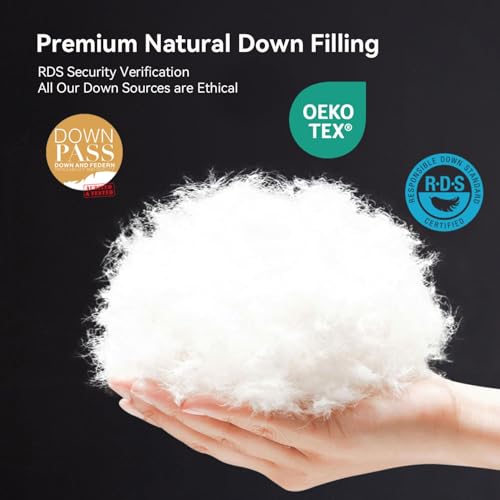 41o5b locjl 3.jpg Goose Feather Down Comforter King Size for All Season Sleeping, Hotel Style Bedding, 750+ Fill Power, 100% Organic Co