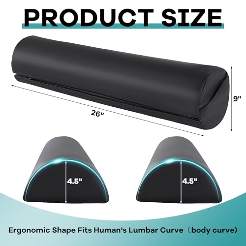 41ooqhqlyl.jpg HOMBYS Massage Bolster Pillow, Adjustable to 2 Half Moon Pillows, Lumber & Neck Support, PU Leather Fabric Waterproof-9i