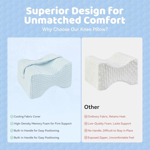 41p qgj1ufl.jpg Cooling Knee Pillow for Side Sleepers | Sciatica Pain Relief Knee Pillow for Side Sleepers | Spine Aligning Support