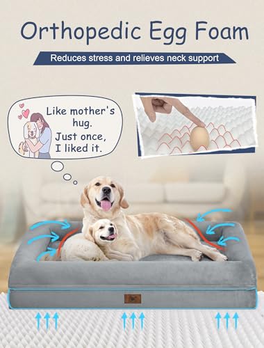 41prw9yfael.jpg Orthopedic Washable Dog Bed for Extra Large Dogs Orthopedic Washable Dog Bed for Extra Large Dogs with 4 Bolster Sides O
