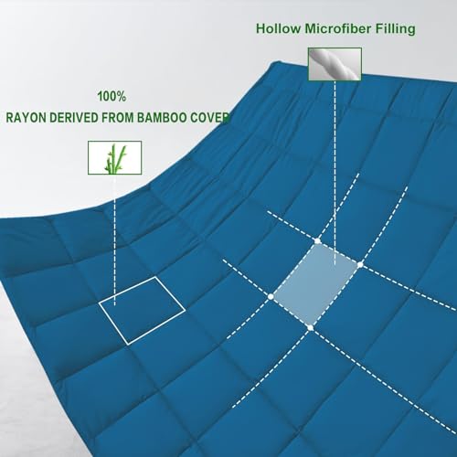 41qamqwa5el 1.jpg Cooling 100% Rayon Derived from Bamboo Queen Size Comforter for Hot Sleepers, Down Alternative Comforter with 8 Corner T