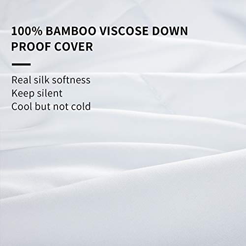 41qwmw8p 5l 5.jpg HOMBYS Lightweight Summer Cooling Comforter for Hot Sleepers - Super King Size, 100% Rayon Derived from Bamboo, 8 Corner