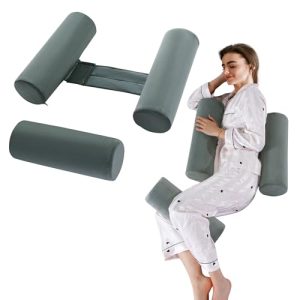 HOMBYS Side Sleeping Pillow Set with Knee Support, Memory Foam Trainer, Grey