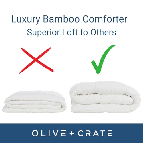 41qogg3h0ul 2.jpg Olive + Crate Hypoallergenic Bamboo Comforter - King Size | Breathable & Moisture-Wicking | All Season Lightweight Plush