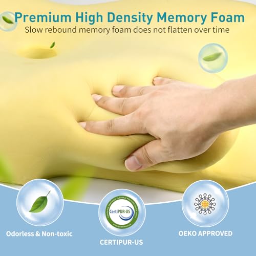 41qqqofwql.jpg Pain Relief Ergonomic Cervical Pillow for Side Sleepers | Cooling Memory Foam Pillow for Neck Support and Pain Relie