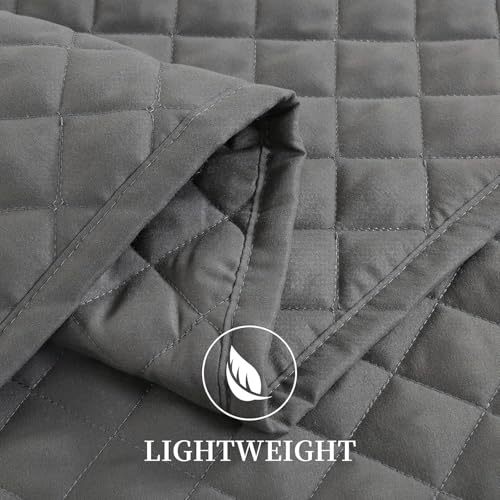 41qsigmar8l.jpg HOMBYS Oversized King Quilt Set for Summer Sleep (Super King Plus (128x120), Grey) | HOMBYS Reversible Lightweight C