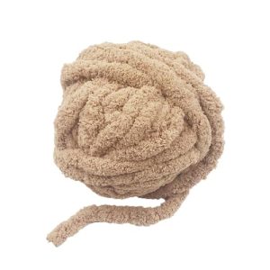 Beige Chunky Chenille Yarn for Arm Knitting Blanket
