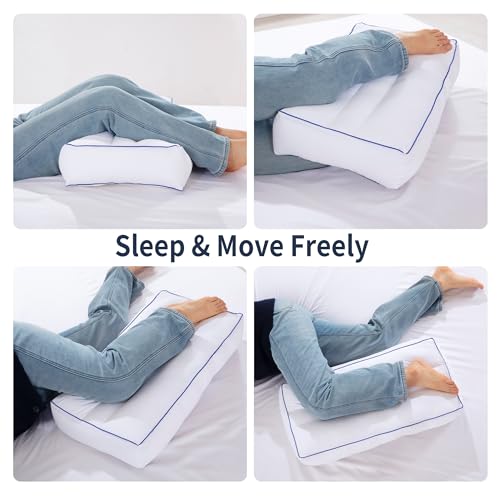 41r5 f7atfl 1.jpg HOMBYS Supportive Knee Pillow for Side Sleepers with Blue Edge | HOMBYS Spinal Alignment Knee Pillow for Side Sleepe