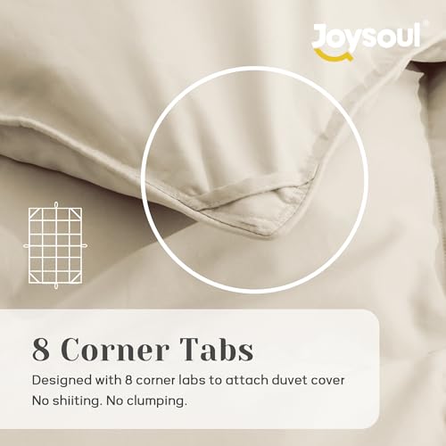 41rcbaspxfl.jpg Joysoul All Season Ultra Soft California King Size Down Comforter - Luxury Hotel Cream Duvet Insert with Corner Tabs (10