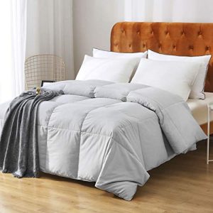 Gray Feathers Down Comforter, Mirage Grey, Medium Warmth, All-Seasons Duvet Insert